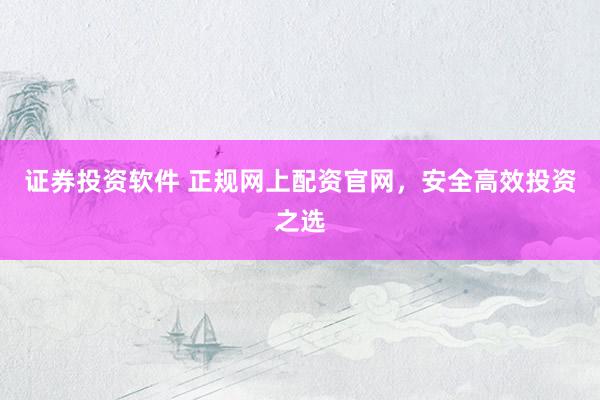 证券投资软件 正规网上配资官网，安全高效投资之选