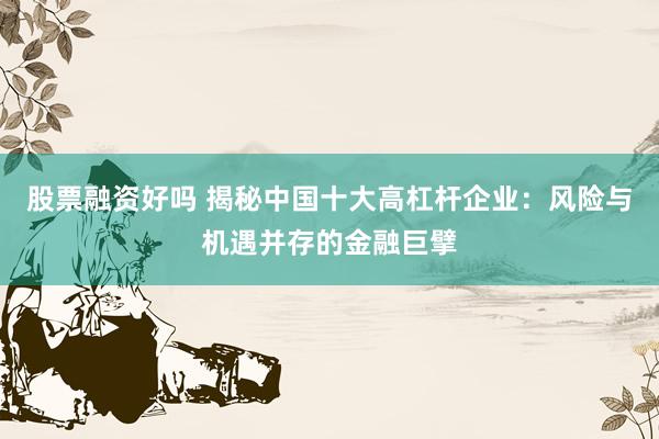股票融资好吗 揭秘中国十大高杠杆企业：风险与机遇并存的金融巨擘