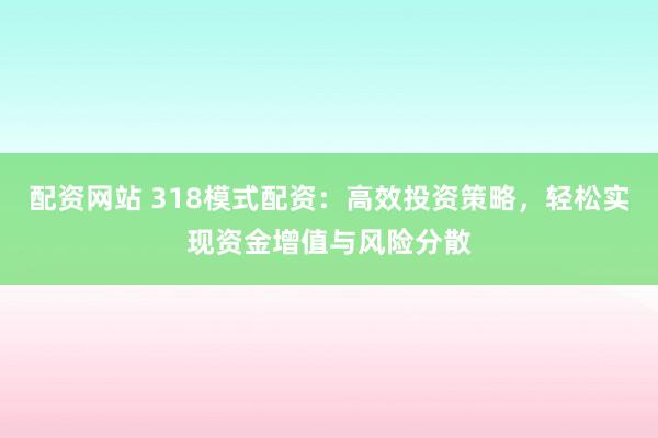 配资网站 318模式配资：高效投资策略，轻松实现资金增值与风险分散