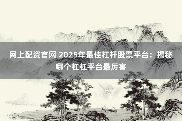 网上配资官网 2025年最佳杠杆股票平台：揭秘哪个杠杠平台最厉害