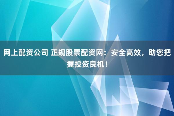 网上配资公司 正规股票配资网：安全高效，助您把握投资良机！