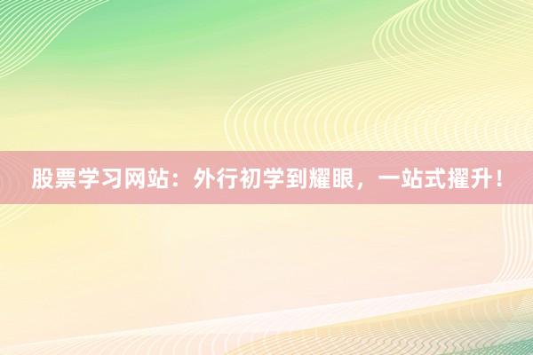 股票学习网站：外行初学到耀眼，一站式擢升！